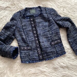 Roberto Verino Bewjewled jacket, blue, Black size 10